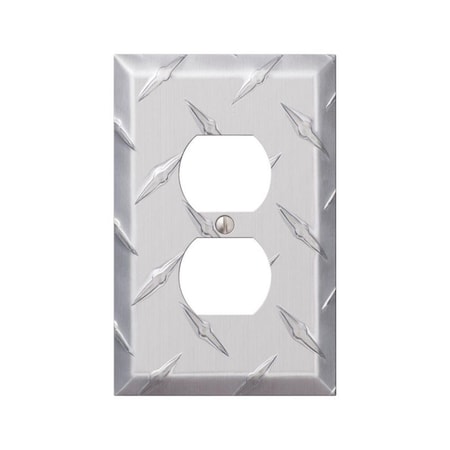 Wormhole Wallplate Diamond Plate - Polished Chrome WO3318033
